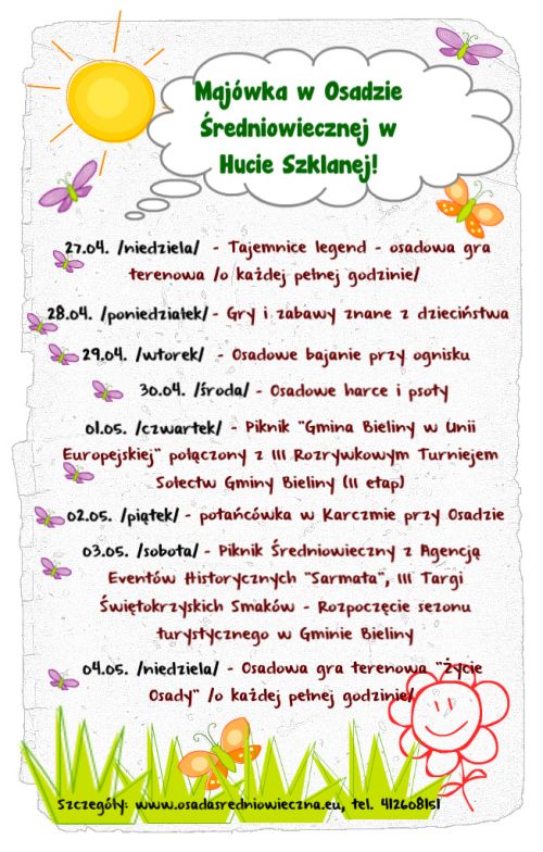Majówka  w Osadzie Średniowiecznej w Hucie Szklanej