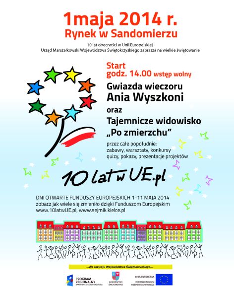 Świętujemy 10 lat w Unii Europejskiej. 1 maja zapraszamy do Sandomierza