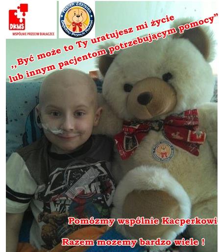 Fundacja DKMS i Misiek Zdzisiek proszą o pomoc dla Kacperka!