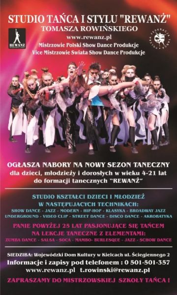 Studio Tańca i Stylu „Rewanż” zaprasza na spotkanie