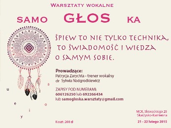 Warsztaty wokalne – samoGŁOSka w Skarżysku &#8211; Kamiennej