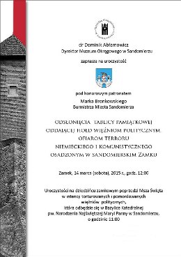 Uroczyste odsłonięcie tablicy memoratywnej