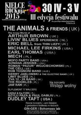 Plakat promujący Kielce Rockują 2015