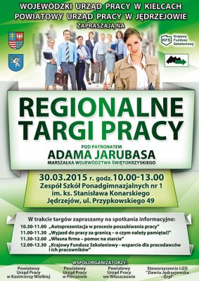 Plakat promujący Regionalne Targi Pracy