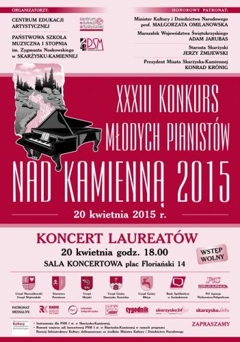 Plakat promujący konkurs młodych pianistów