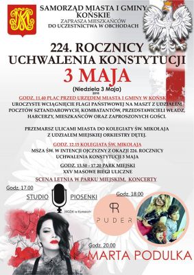 Plakat promujący obchody 224. rocznicy uchwalenia Konstytucji 3 Maja