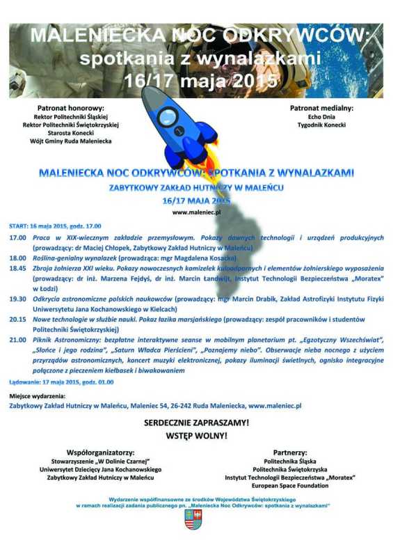 Maleniecka noc odkrywców – spotkania z wynalazkami