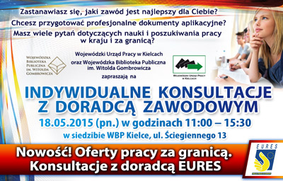 Plakat promujący Induwidualne Konsultacje z Doradcą Zawodowym