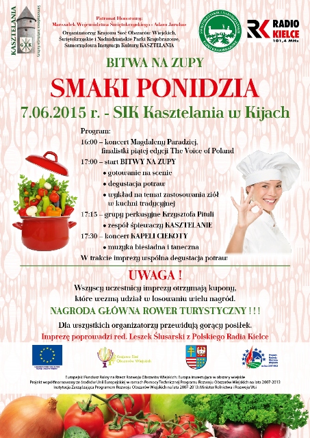 Plakat promujacy imprezę w Kijach - Bitwa na zupy. Smaki Ponidzia