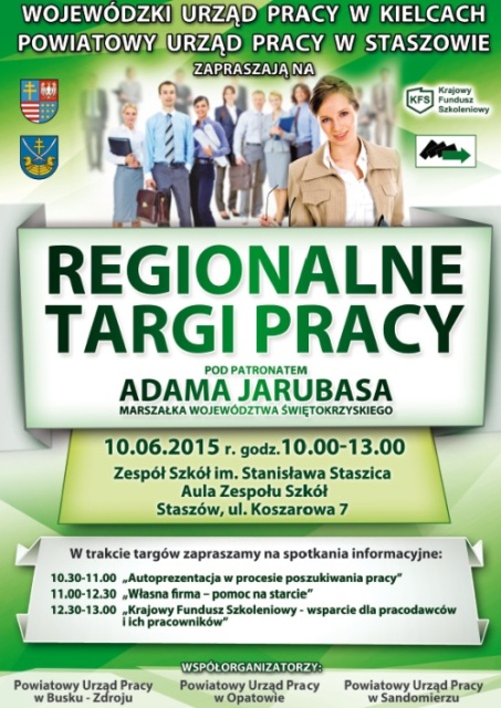 Plakat promujący Targi Pracy w Staszowie
