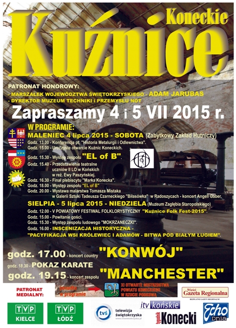 Plakat promujący Kuźnice Koneckie 2015