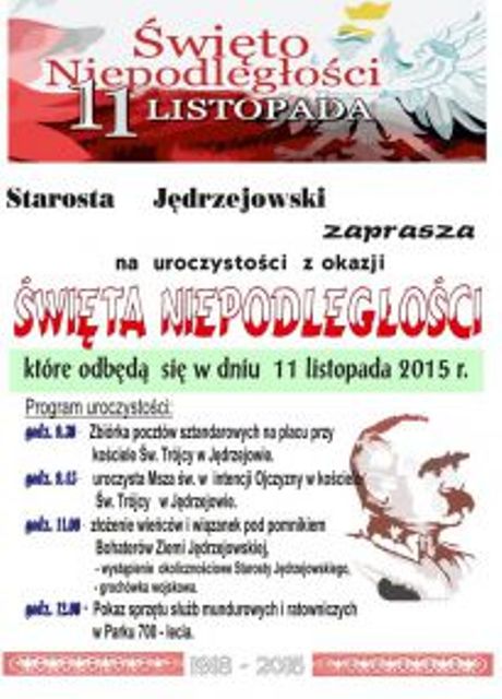 Obchody Święta Niepodległości w Jędrzejowie