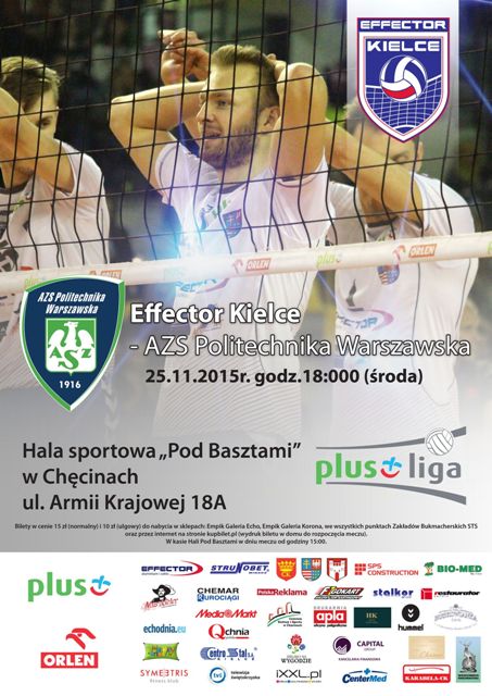 Mecz Effector Kielce – AZS Politechnika Warszawska