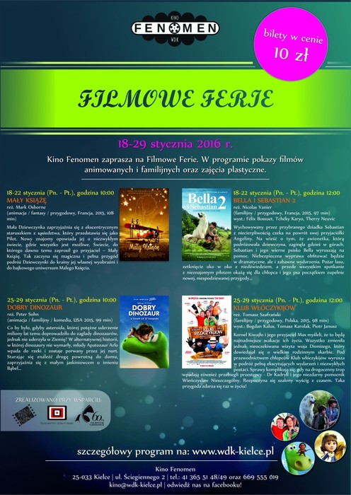 Filmowe Ferie w Kinie Fenomen
