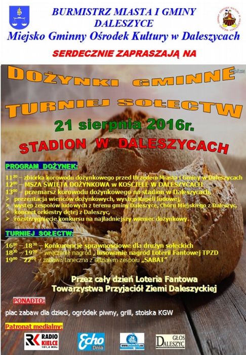 Dożynki gminne w Daleszycach i turniej sołectw