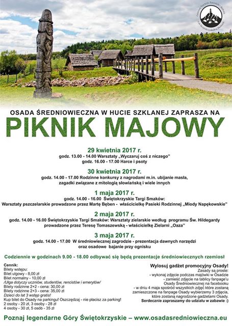 Majówka w Osadzie Średniowiecznej w Hucie Szklanej