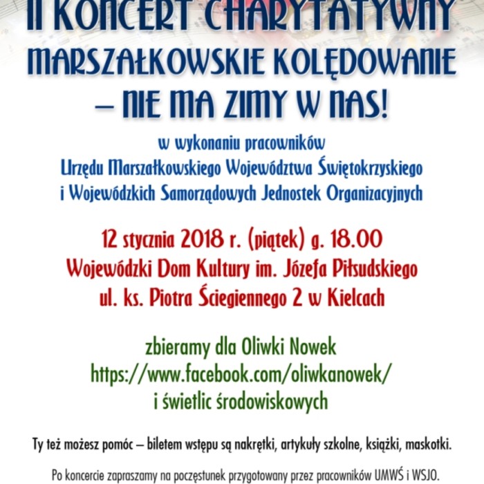 Marszałkowskie kolędowanie na koncercie charytatywnym