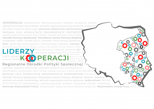 mapa polski z kolorowymi punktami zaznaczonymi lokalizacjami partnerów projektu we wschodniej części kraju