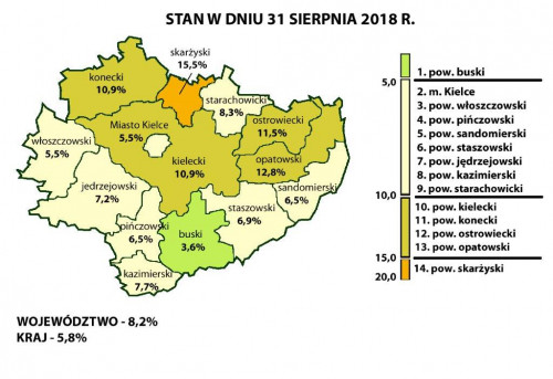 mapa powiatów