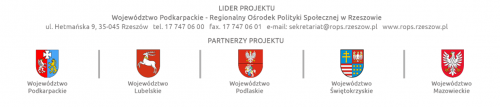 Banner: Lider Projektu - Województwo Podkarpackie, Regionalny Ośrodek Polityki Społecznej w Rzeszowie