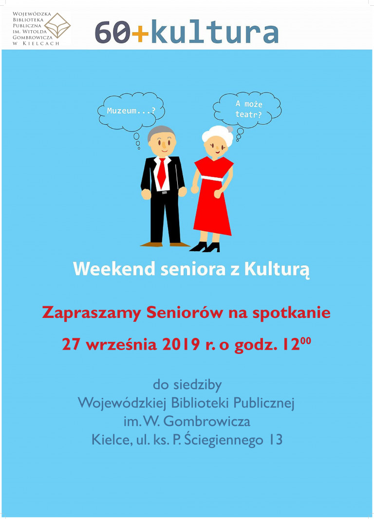 60+kultura Wojewódzka Biblioteka Publiczna Plakat