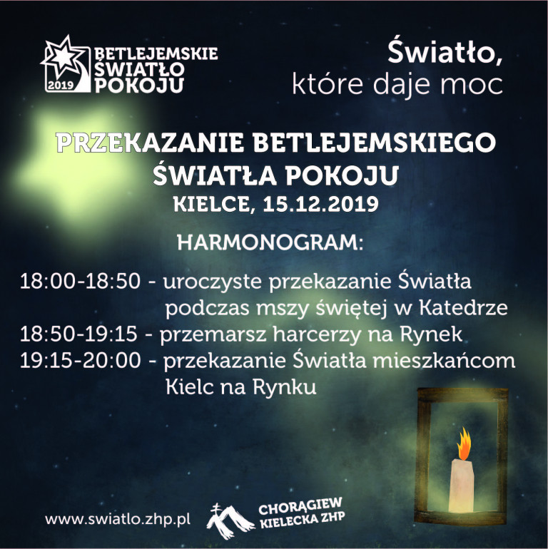 Harmonogram Wydarzenia Betlejemskie Światło Pokoju 2019