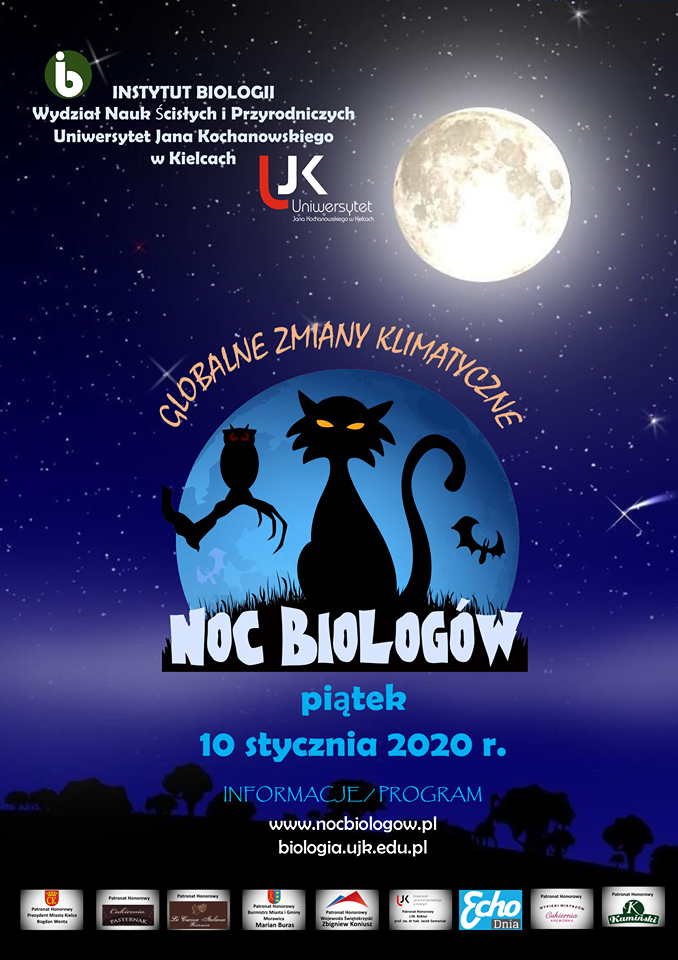 Noc Biologów na UJK Kielce - plakat
