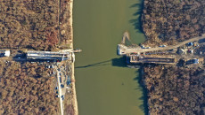 budowa mostu w Nowy Korczynie przez Wisłę, stan prac styczeń 2020
