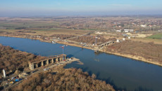budowa mostu w Nowy Korczynie przez Wisłę, stan prac styczeń 2020