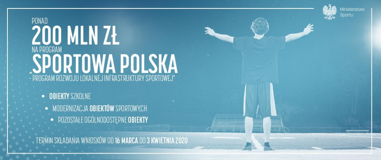 Plakat promujący Program rozwoju lokalnej infrastruktury sportowej