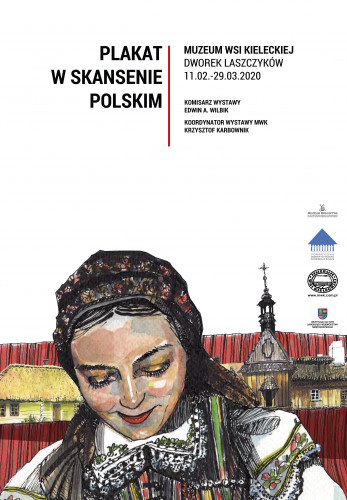 Plakat wystawy plakatów wykorzystywanych w skansenach polskich 
