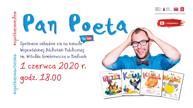 Logo promujące spotkanie z Panem Poetą