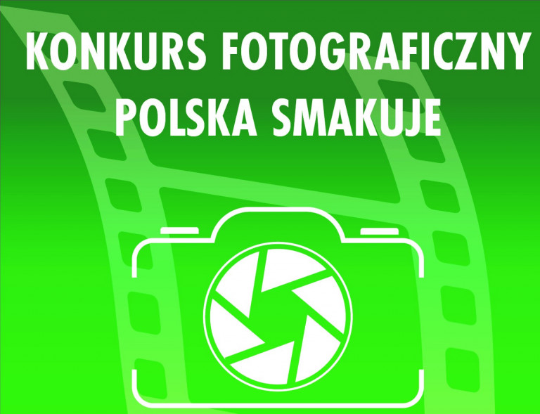 Polska Smakuje Plakat Konkursu Wersja Prosta Napis I Symbol Aparatu Fotograficznego