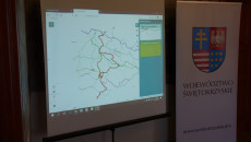 Mapa prezentująca trasy rowerowe w regionie świętokrzyskim