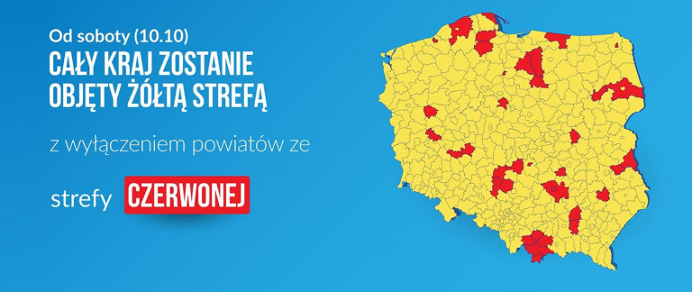 Mapa Polski Z Obszarami Objętymi Strefą żółtą I Czerwoną Nowe Zasady Bezpieczeństwa W Walce Z Koronawirusem