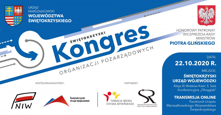 Plakat Świętokrzyski Kongres Organizacji Pozarządowych Październik 2020