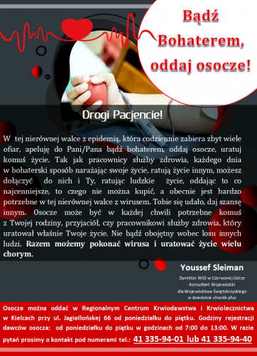 Apel O Oddawanie Osocza Baner Poziomy