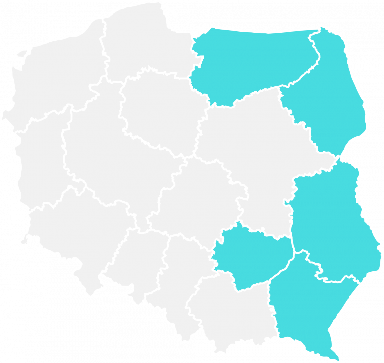 Mapa Polski Wschodniej