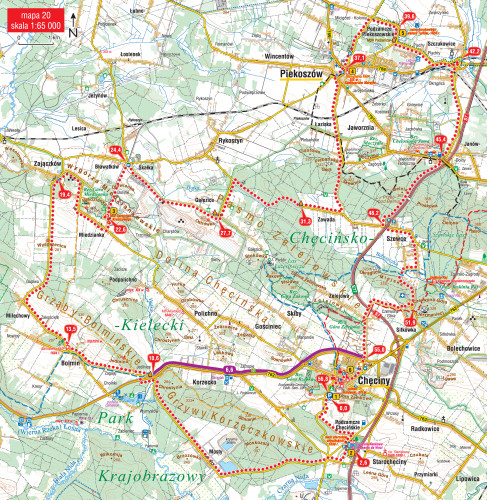 Pętla Chęcińsko Piekoszowska Mapa