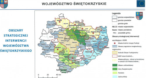 Mapa Obszaru Strategicznej Interwencji Województwa świętokrzyskiego