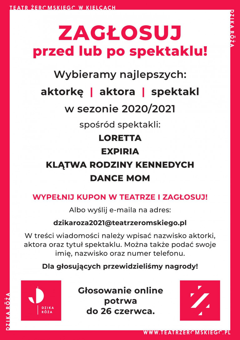 Teatr Żeromskiego w Kielcach. Zagłosuj, przed lub po spektaklu! Wybieramy najlepszych w sezonie 2020 2021