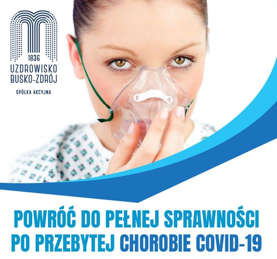 Kobieta z założoną na twarzy maseczką do inhalacji. Powrót do pełnej sprawności po Covid 19