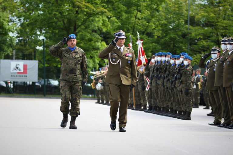 Dowódca Maszeruje Przed Szpalerem żołnierzy