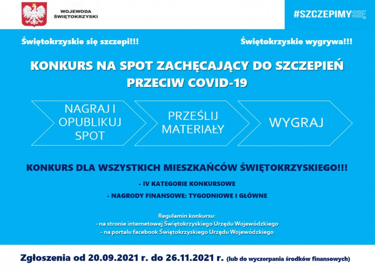 Plakat Konkursu Na Spot Zachęcający Do Szczepień Przeciw Covid 19