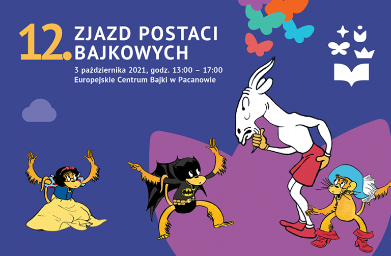 Zjazd Postaci Bajkowych Plakat Impresy Grafiki Pokazujące Bawiące Się Postaci Bohaterów Opowieści Bajkowych
