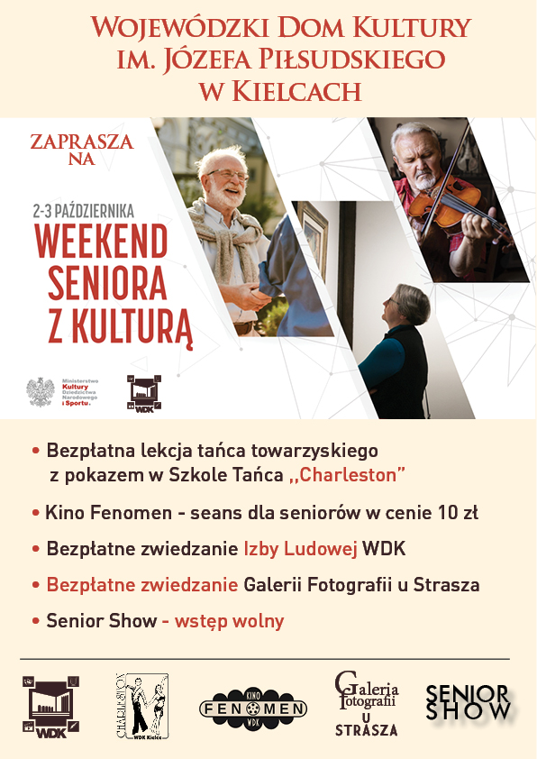 Plakat Na Imprezę Przedstawiający Seniorów Grajacych Na Instrumentach