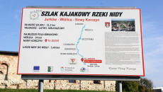 Tablica Z Napisem Szlak Kajakowy Rzeki Nidy