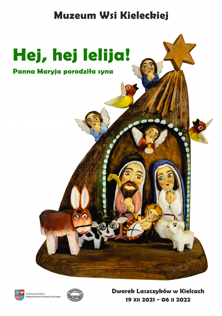 Plakat Wystawy Bożonarodzeniowej Drewniana Szopka Wykonana Przez Artystę Ludowego
