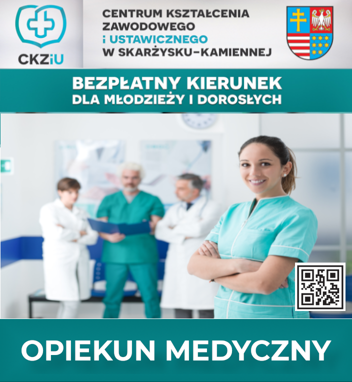 Plakat Reklamujący Nabór Na Kierunek Opiekun Medyczny