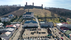 Rynek w Chęcinach, widok z lotu ptaka